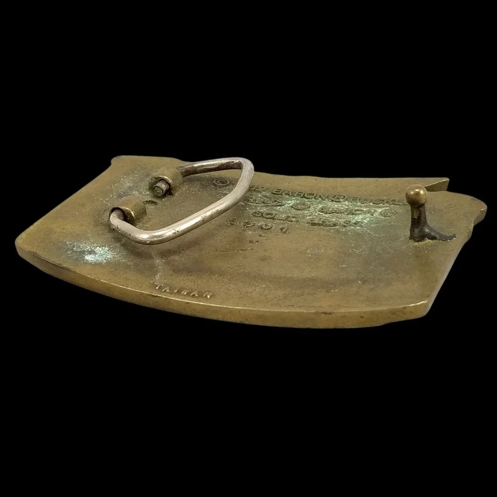 1982 Baron Buckles US Marines Iwo Jima Mt. Suribachi‎ Solid Brass Belt Buckle